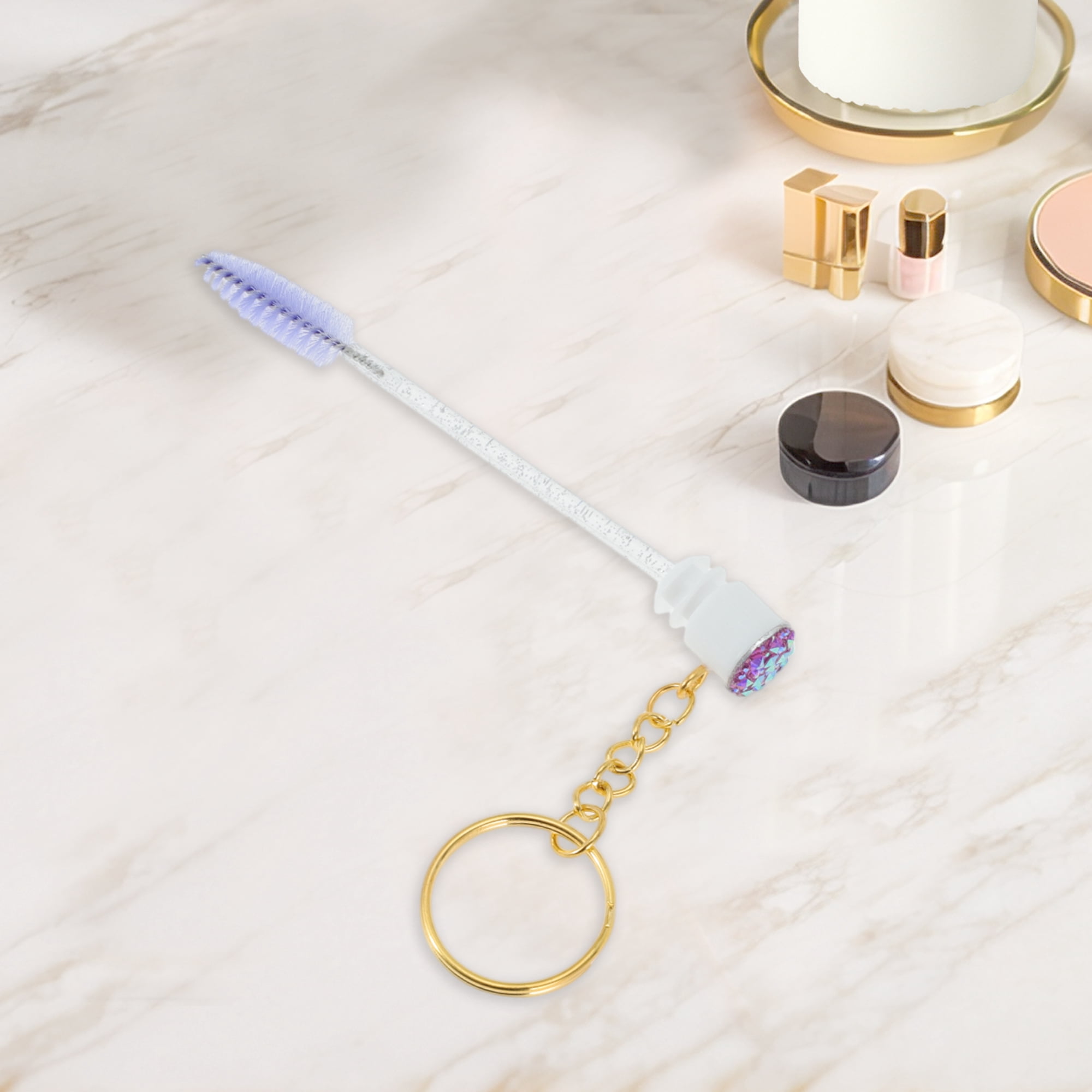 Unique Bargains 1 Pc Durable Eyelash Brush in Tube Design with Gold-Tone Buckle Purple