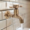 thumbnail image 1 of HAMPPLIES Wall Cold Tap Water Tap Brass Vintage Brass High Temperature Resistant Kitchen Use 1Pack, 1 of 8
