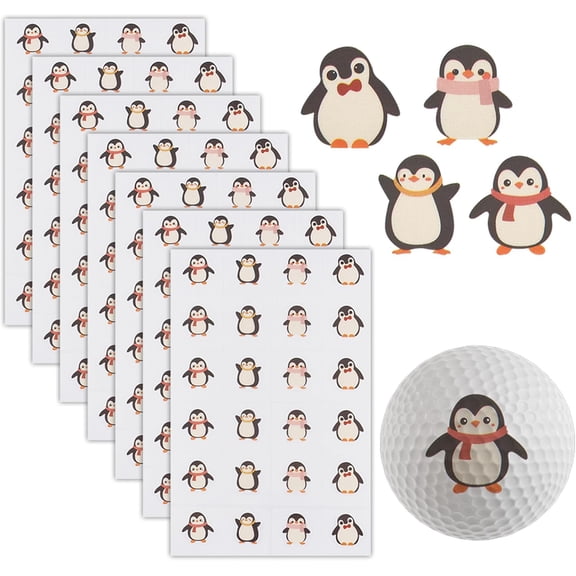 Paper Transfer Stickers Self Adhesive Decals Penguin 148x92x0.3mm 24 Stickers/pc