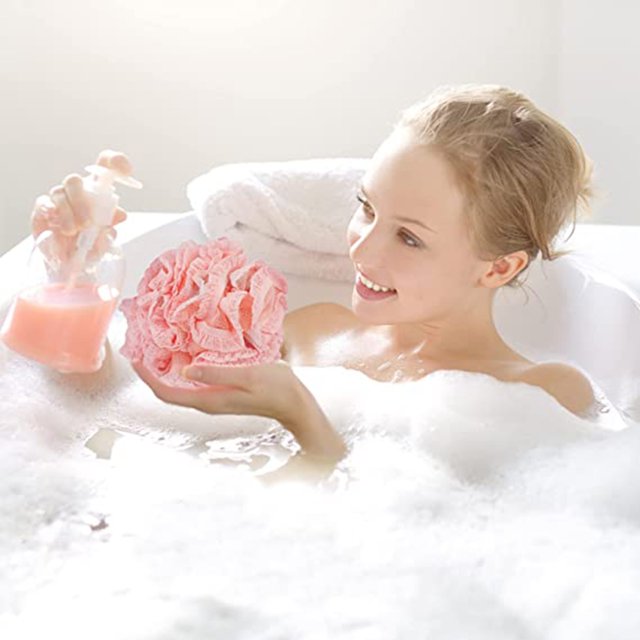 LPSSTORE 60g Lace Bath Ball Bath Bath Flower Bath Bubble Ball Double Layer Mesh Flower Ball