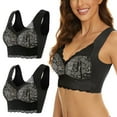 thumbnail image 3 of 2 Pieces Lace Bra Plus Size Bra Women Underwear Bralette Crop Top Sexy Female Bra Large Top Female Push Up Brassiere Laced Bra, 3 of 7