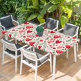 thumbnail image 2 of Valentines Table Cloths for 4 Foot Rectangle Tables, Pink Red Love Heart Green Botanical Spring Patio Waterproof Elastic Fitted Tablecloths, Washable Rectangular Table Cover for Camping, 2 of 8