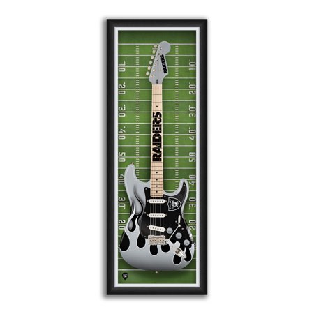 Las Vegas Raiders 14 x 37 Framed Electric Guitar Print