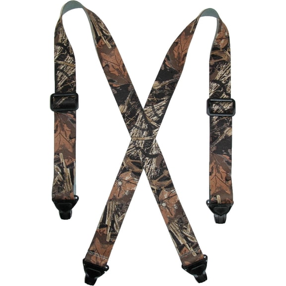 CTM Elastic TSA Compliant Camouflage Suspenders (Tall Available) (Men)