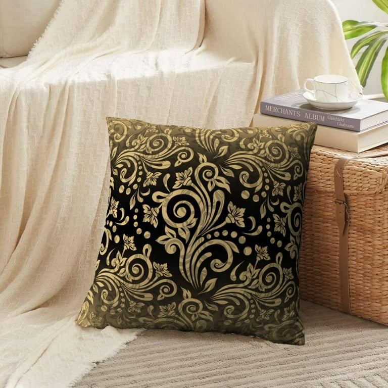 LALILO Throw Pillow Covers Colorful Damask Floral Antique Arabic Cushion Cover 18 x 18