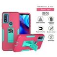 thumbnail image 4 of NIFFPD Motorola G Pure Case, Moto G Power 2022 Case Military Grade Heavy Duty Magnetic Kickstand Car Mount Protection Rose Red&Green, 4 of 7