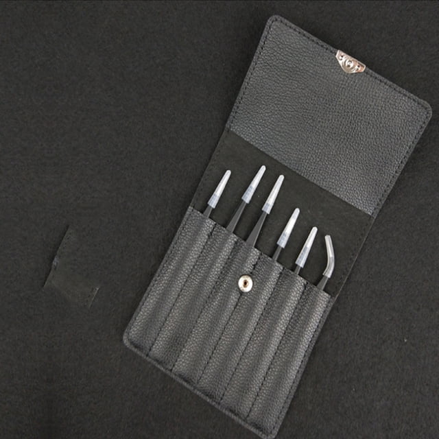 Paquete de 6 pinzas antiestáticas de precisión ESD de acero inoxidable con bolsa para reparación de joyería electrónica Zhivalor WHFLD405