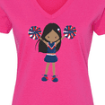 thumbnail image 4 of Inktastic African American Girl, Cheerleaders, Blue Uniform Women's V-Neck T-Shirt, 4 of 5