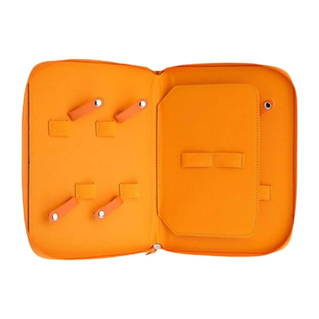 Estuche para herramientas de aseo de mascotas, caja de almacenamiento, bolsa para tijeras, organizador de viaje, artículos de aseo para perros naranja