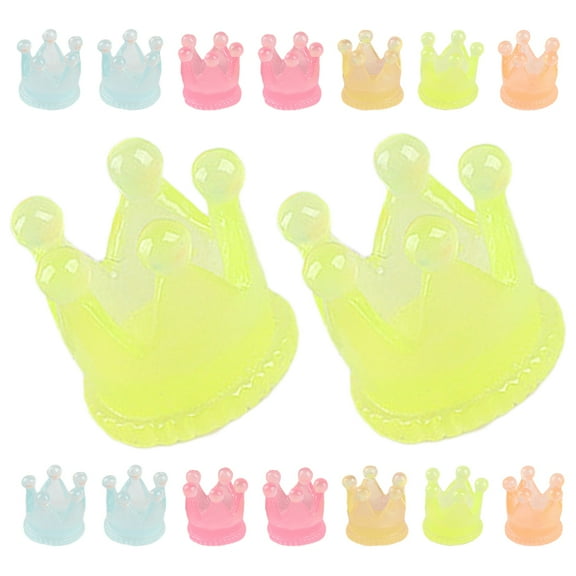 Soimiss 20pcs Crowns Figurines Decor Assorted Color Resin Craft Projects Party