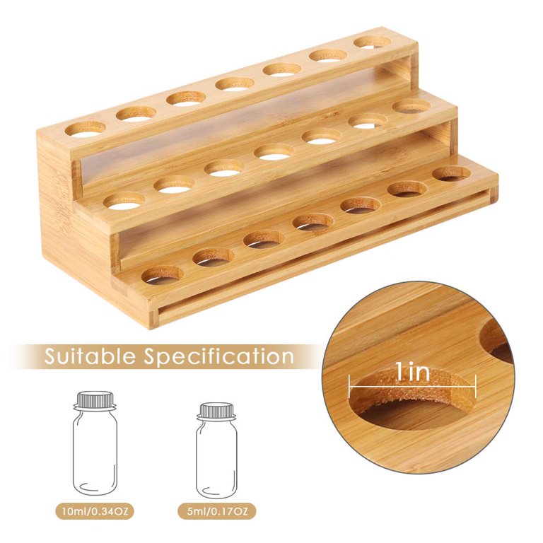 Essential Oils Rack Wooden Nail Polish Storage Organizer, 3 Tiers