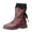 Wine, variant on Boots for Women,Mid Calf Boots Featuring Low Heel Round Toe Design With Side Zipper Closure For Fall Winter Fashion Knit Top Lace Up Ankle Boots,Knee High Boots Women,Wine,7.5