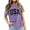 Purple, variant on MIXUE Boho Tops For Women Summer Letter Print Round Neck Short Sleeve Soft Trendy Casual Pullover Shirts For Women Tee Shirts Sportswear,Pink,L