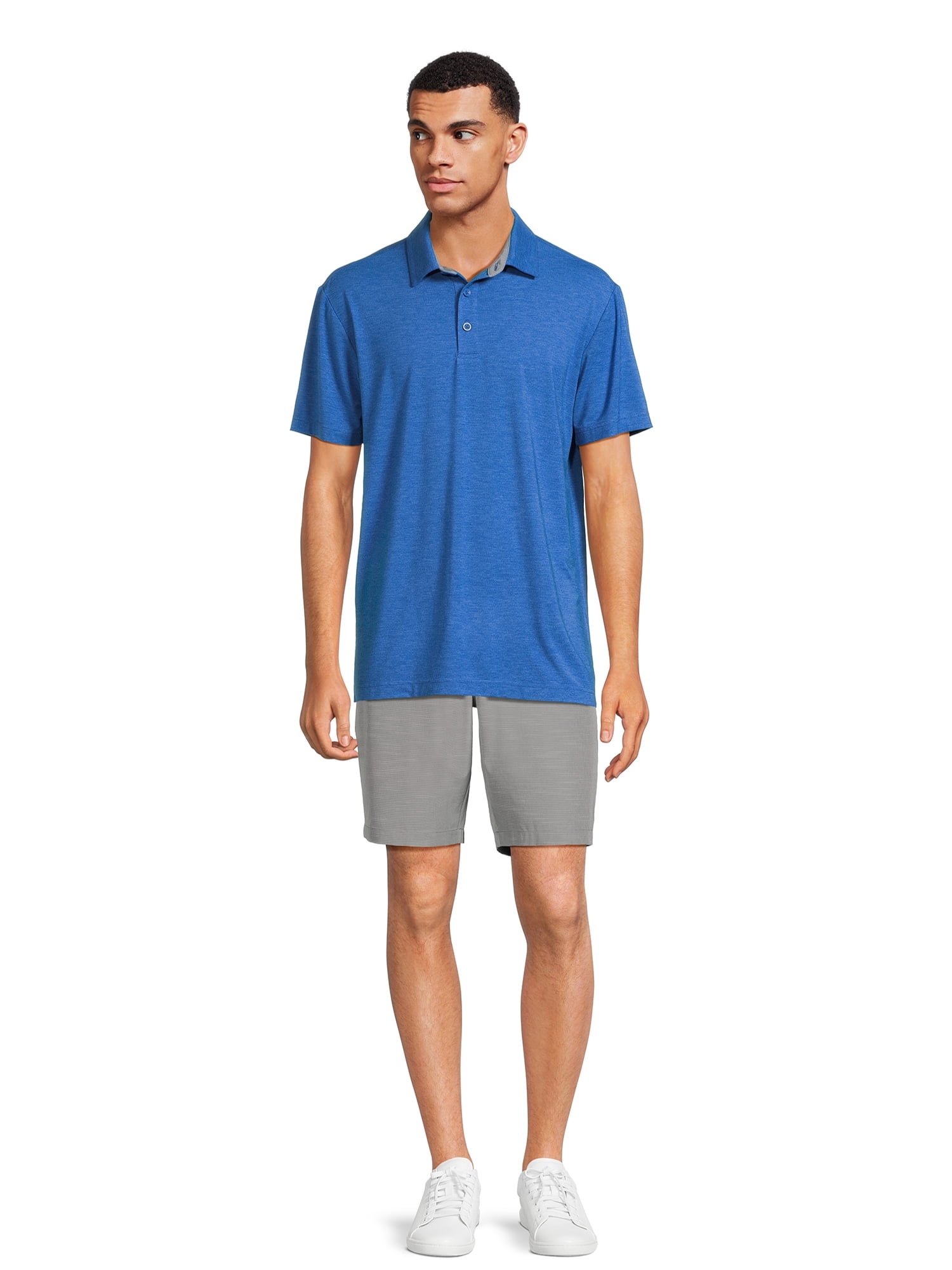 George Men’s & Big Men's Jersey Knit Polo Shirt with Short Sleeves, Sizes S-3XL