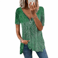 thumbnail image 5 of SHEOWO Women's Fashion Oversize Chiffon T Shirt Zipper Design V Neck Women Plus Size Blouse Shirt Fashion Loose V-neck Zipper Printed Printing, 5 of 5