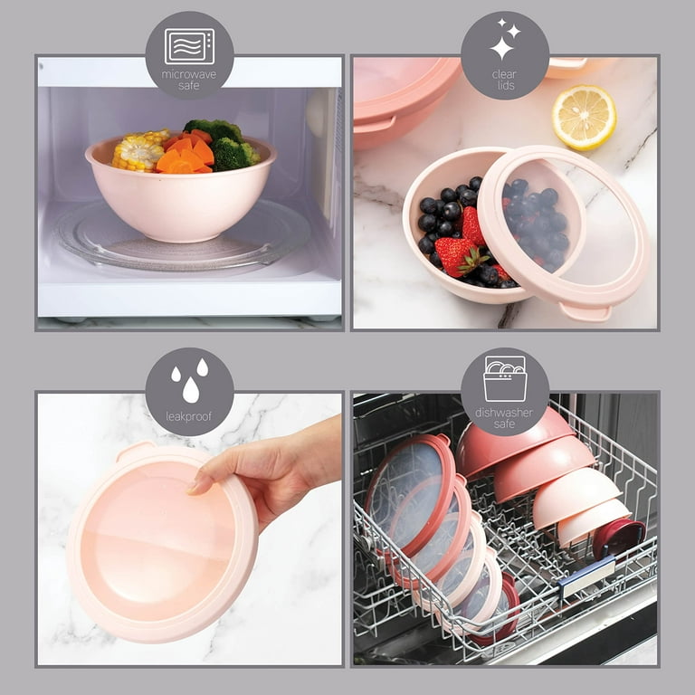 12pc (set of 6) Plastic Mixing Bowl Set with Lids - Figmint™
