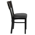 thumbnail image 6 of Flash Furniture 2 Pk. HERCULES Series Black 3 Circle Back Metal Restaurant Chair - Walnut Wood Back, Black Vinyl Seat, 6 of 8
