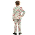 thumbnail image 3 of Xoenoiee Heart Love Stripe Print Boys' Formal Suit 2 Piece Set Blazer Set Valentine's Day Toddler Tuxedos for Wedding, Suits for Teens Boy Dress School Clothes, 5-6 Years, 3 of 7