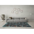 thumbnail image 3 of Ahgly Company Indoor Rectangle Oriental Light Blue Traditional Area Rugs, 8' x 10', 3 of 4