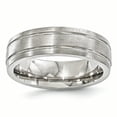 thumbnail image 1 of Edward Mirell Titanium Brushed & Polished Grooved 7mm Band Size 8, 1 of 4