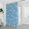 thumbnail image 5 of Waterproof Plastic Shower Curtain, Bathroom Decor Curtain, Mold Resistant Liner, 80x180cm Blue White Fish Print, for Bathroom Shower Stall, Hanging Bath Curtain with Hooks, 5 of 6