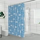 thumbnail image 5 of Yhmxh Decoración del baño Cortina de ducha de plástico impermeable con ganchos, diseño de peces y flores azules, ideal para decoración de baños y habitaciones. Gabinete de almacenamiento de baño, 5 of 5