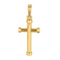 thumbnail image 1 of 14k Yellow Gold Diamond Cut Finish Round Tube Style Cross Pendant, 1 of 1