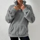 thumbnail image 2 of Sudadera corta para mujer, para hacer ejercicio, con media cremallera, bolsillos grandes, hombros caídos, sudadera de peluche Rambling Store, 2 of 4