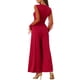 thumbnail image 3 of INSPIRAR CHIC Mono de Mujer Cuello en V Malla de Manga Larga Pantalones Anchos Rompers Fiesta L Rojo, 3 of 6