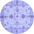 thumbnail image 1 of Ahgly Company Indoor Round Oriental Blue Traditional Area Rugs, 3' Round, 1 of 4