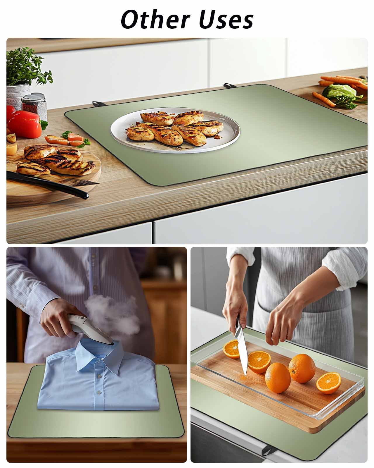 Stove Top Covers for Electric Stove, Sage Green Ombre Glass Stovetop Cover Protector, Modern Gradient Abstract Art Induction Cooktop Protector Oven Mat for Kitchen Countertop 28.5"x20.5"