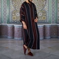 thumbnail image 1 of toraway Chemise Homme Âge Robe Fine Noire Longue Rayée Coton Jeunesse Ample Prête à Porter TTTTG, 1 of 3