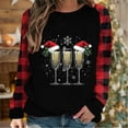 thumbnail image 2 of Weiqiqre Women's Tops, Tees & Blouses Christmas Shirt Women Gnomes Plaid Splicing Raglan T-Shirt Xmas Holiday Casual Long Sleeve Tee, 2 of 4
