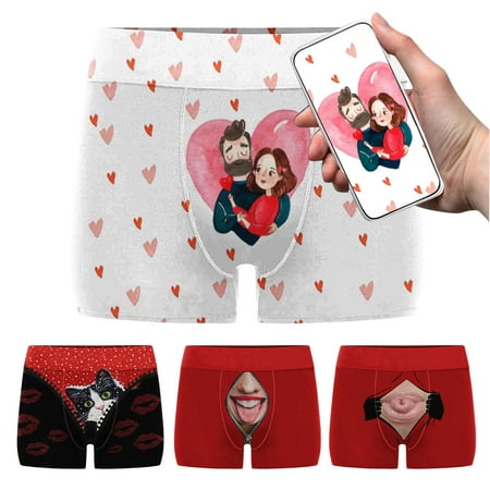

Bessbest New Year S New Product 4Pcs Women And Men Valentine S Day Printing Plus Size Boxer Underpants Mid High Waist Underwear Underpants