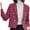 Rose Red, variant on Double Breasted Cropped Short Blazer Jackets Lapel Open Front Long Sleeve Business Suit Jackets
