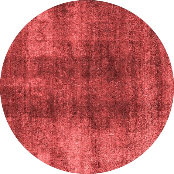 Ahgly Company Indoor Round Oriental Red Industrial Area Rugs, 3' Round