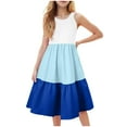 thumbnail image 5 of Light Blue Dress for Girls 8-10 Girls Flutter Sleeve Dresses Kids Summer Double Layer Ruffle Sleeve Dress, 5 of 5