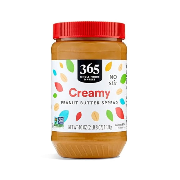 1x 365 by Whole Foods Market, No Stir Creamy Peanut Butter Spread, 40 Ounce