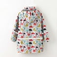 thumbnail image 5 of Utoimkio Toddler Baby Boys Girls Zipper Up Waterproof Rain Jacket Hooded Trench Coat Kids Lightweight Cartoon Print Long Sleeve Casual Outwear Raincoat Windbreaker Hoodies for Kids 3-11 Years, 5 of 6
