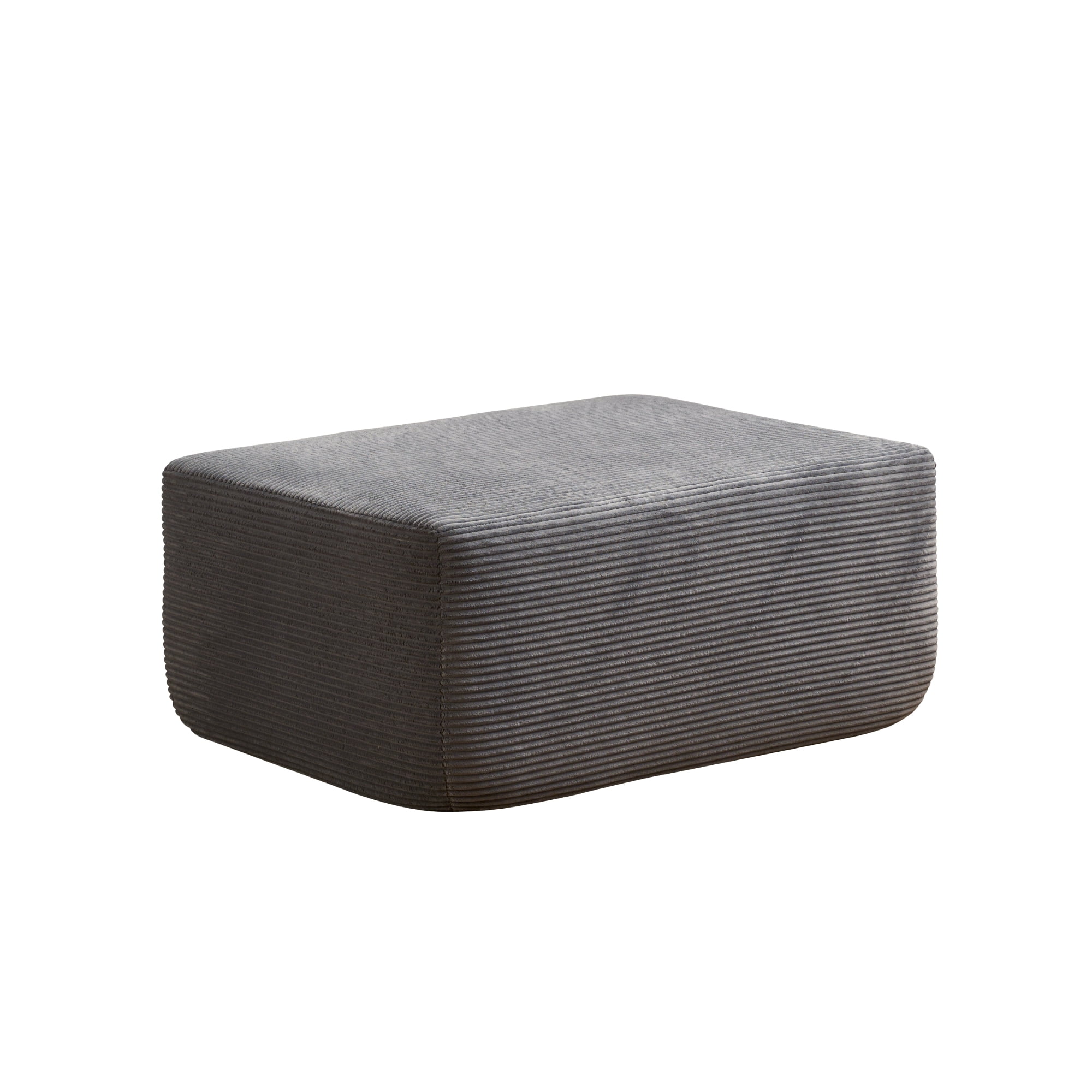 Ovios Oversized Ottoman Footrest for Sofa Large Corduroy Pouf Ottoman Coffee Table Rectangle Floor Bench Extra Seating for Living Room, No Assembly, Gray