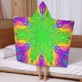 thumbnail image 5 of Colorful Tie Dye Star Flower Pattern Hooded Bath Towel，50"x30" for Ages 3 To 12 Kids, Quick Dry Lightweight Soft Microfiber Hood Beach Towel Cover Up for Kids, 5 of 7