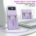 thumbnail image 4 of TECH CIRCLE for Moto Razr 40/Razr 2023 Case,Wallet Crossbody Cute Case with Card Holder Slot, Zipper Handbag Strap Lanyard Wrist Leather Case for Women Girl Shockproof Bumper Cover, Purple, 4 of 6