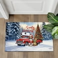thumbnail image 4 of Santa is Coming Brittany Spaniel Merry Christmas Xmas Noel Truck Tree Doormat Brittany Dog Lover Gifts Idea Indoor Outdoor Welcome Mat - 02023, 4 of 5