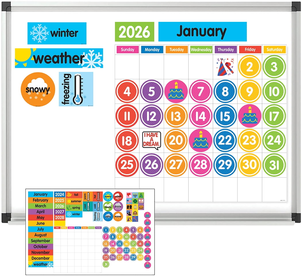 Dowling Magnets Giant Magnetic Calendar Set, 94 Pieces