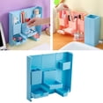 thumbnail image 3 of Lindo organizador de lápices plegable para guardar maquillaje, accesorios de escritorio, útiles escolares. Azul, 3 of 8