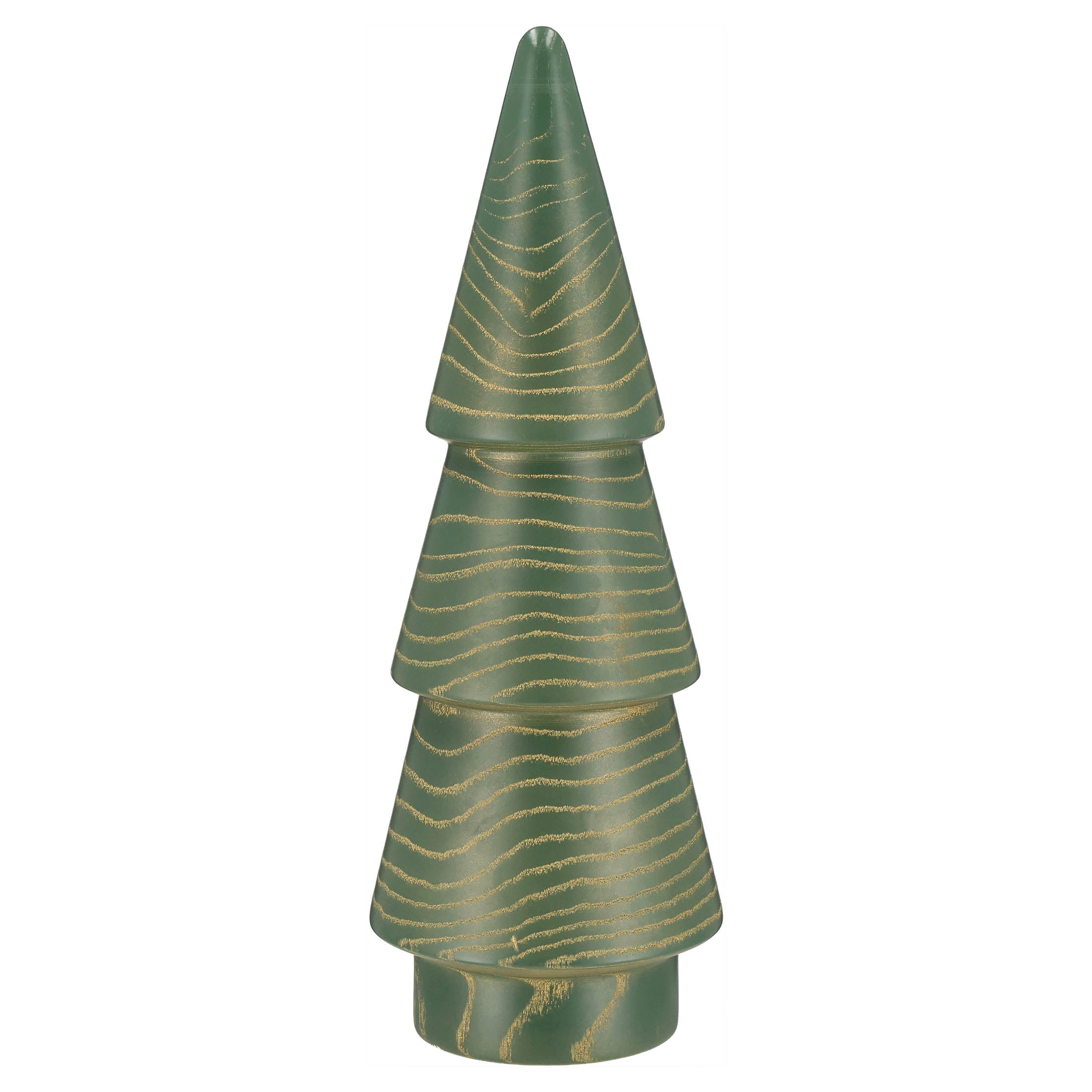 Wooden Christmas Tree Decoration, Green and Gold, 14", by Holiday Time