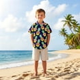 thumbnail image 2 of FINALGANG Kids Short Sleeve Hawaiian Shirt With Cute Pineapple Print Spread Collar Casual Loose Fit For Boys Girls Summer Vacation Beach Activities Cozy Top, 2 of 5