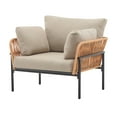 thumbnail image 5 of GDF Studio Modern Outdoor Patio Lounge Chairs, Club Chairs with Rope Accents, Iron Frames, Cushions, Natural+Beige, Set of 2, 5 of 16