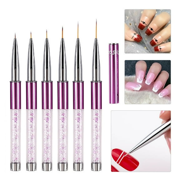 dianhelloya Nail Art Supplies Nail Art Brush with Cover Ergonomic Design Manicure Pen UV Gel Painting Drawing Brush for Home Use