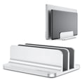 thumbnail image 1 of OMOTON Vertical Laptop Stand [Updated Double Version], Desktop Aluminum Mac Book Stand with Adjustable Dock Size, Fits All Mac Book, Surface, Chrome, 1 of 8